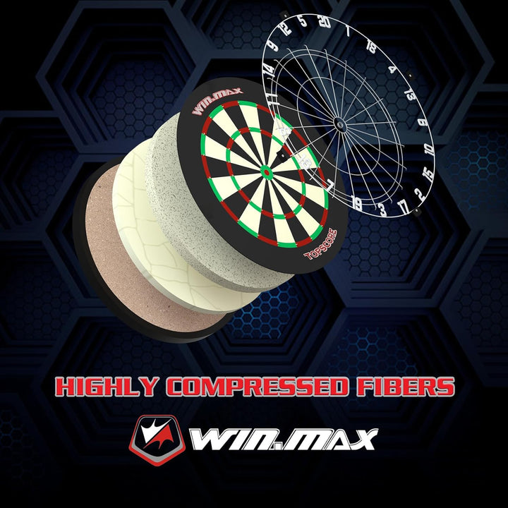 WIN.MAX Dartscheibe Kork Dartscheibe mit Pfeilen Offizielles Steeldartscheibe Dartscheibe Steeldart