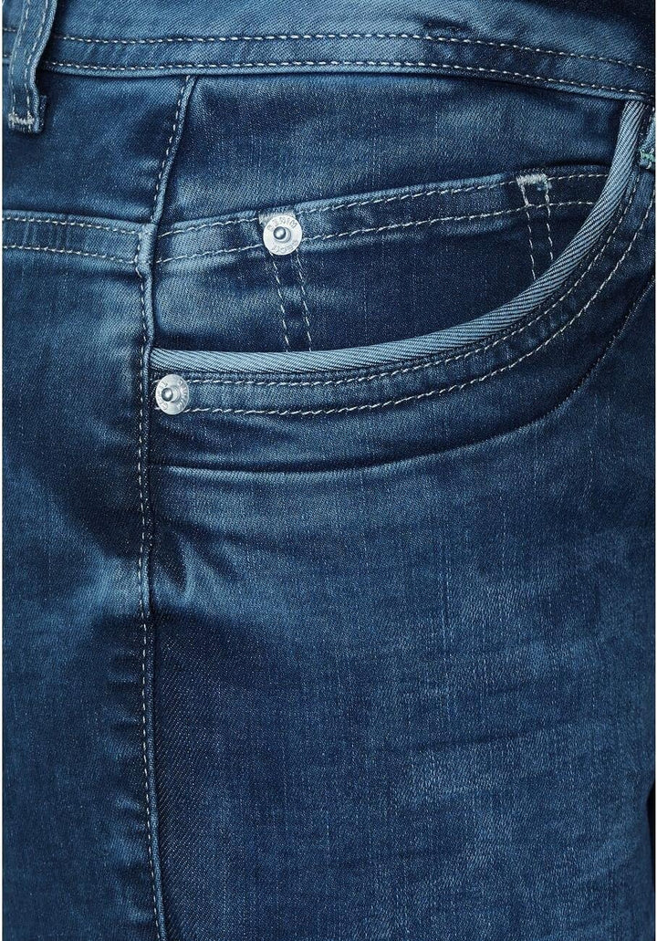 Cecil Damen Jeanshose Loose 27W / 30L Mid Blue Used Wash, 27W / 30L Mid Blue Used Wash
