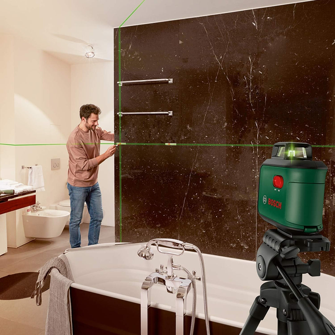 Bosch Kreuzlinienlaser AdvancedLevel 360 mit Premium-Stativ (3 Laserlinien inkl. 360° zum Ausrichten