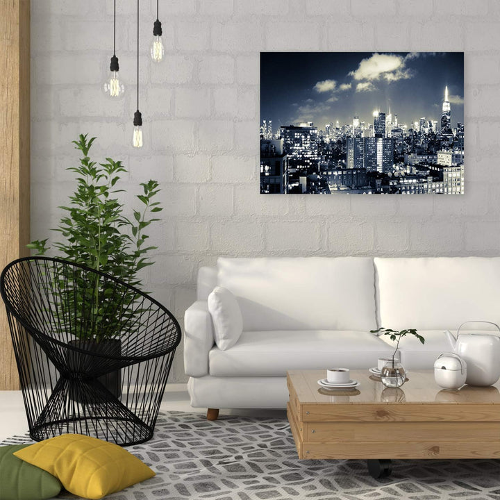 Feeby Wandbild Stadt Druckbild Leinwandbild Architektur Grau 100x70 cm Leinwandbild 100x70 cm Grau_b
