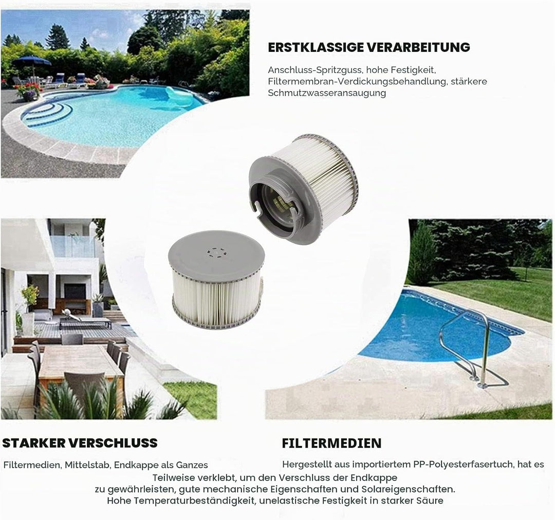 MSPA Filterkartuschen für alle Modelle von, Spas, Swimming Pools, Filterkartuschen mit Netz für MSpa