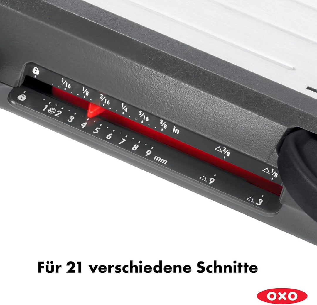 OXO Good Grips Profi Obst- und Gemüsehobel 2.0 mit Klingen aus japanischem Edelstahl, grau Single Ch