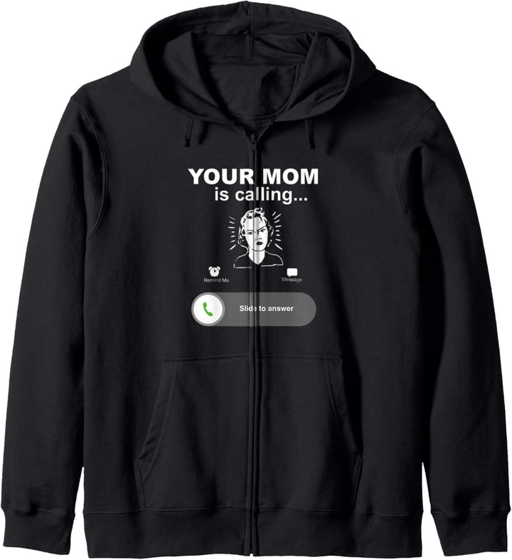 Phone Screen Your Mom Is Calling Funny Family Themed Humour Kapuzenjacke