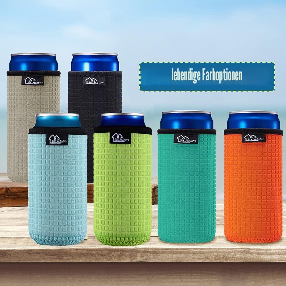 WK IEASON 12 oz Slim Can Sleeves Insulators Holder 12 oz Beer Bottle Sleeves Non-Slip Neoprene Can C