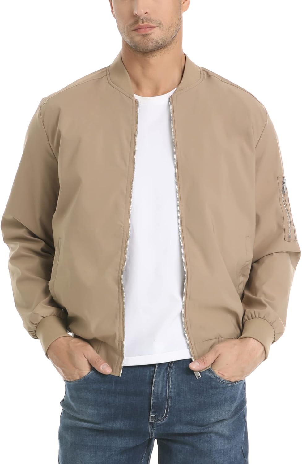 MAGCOMSEN Blouson Herren Jacke Leichte Bomberjacke Winddichte Übergangsjacke Freizeit Fliegerjacke m