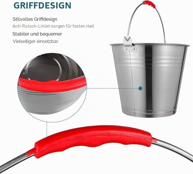 Mayuela - Metalleimer 4 Liter mit Griff - Kleiner Blecheimer aus Stahl für Reinigung, Garten, Hausha