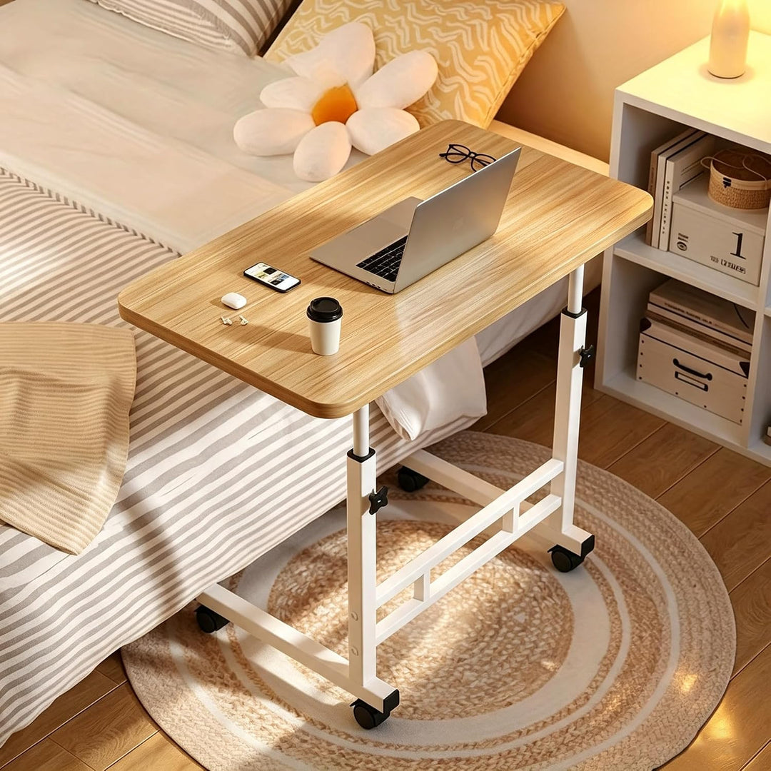 Höhenverstellbarer mobiler Überbetttisch mit Rollen, 60×40cm