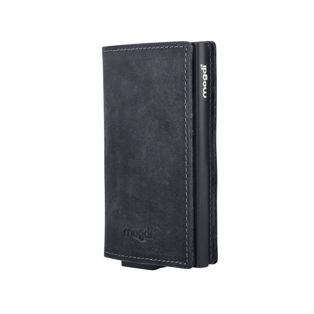 mogdi Nano Black Premium Herren Portmonee RFID Schutz Kartenetui Business Geldbörse feinstes A++ Ech