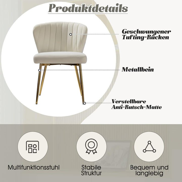 FABRICATION HAUS Esszimmerstühl aus Velours moderner friseurstuhl,wohnzimmerstühl, beistellstuhl für