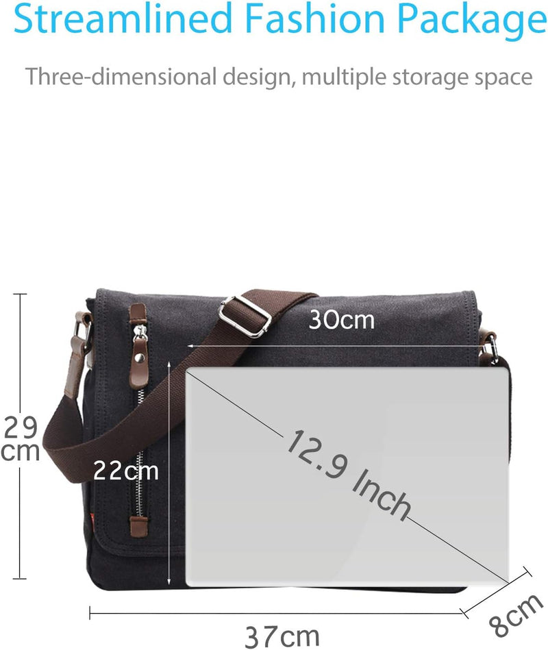 FANDARE Unisex Messenger-Tasche, 35,6 cm, tragbar, Umhängetasche, für Studenten, Reisen, Arbeit, Sch