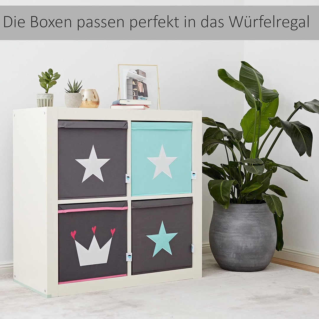 LOVE IT STORE IT Aufbewahrungsbox mit Deckel - Kallax Einsatz aus Stoff - Verstärkt mit Holz, belast