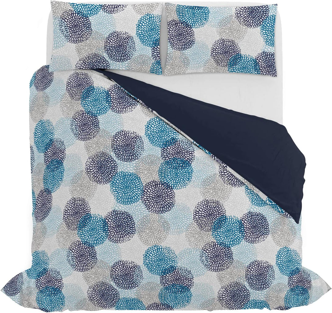 Italian Bed Linen Fantasy Bettbezug, Soffioni Blu, Doppelte
