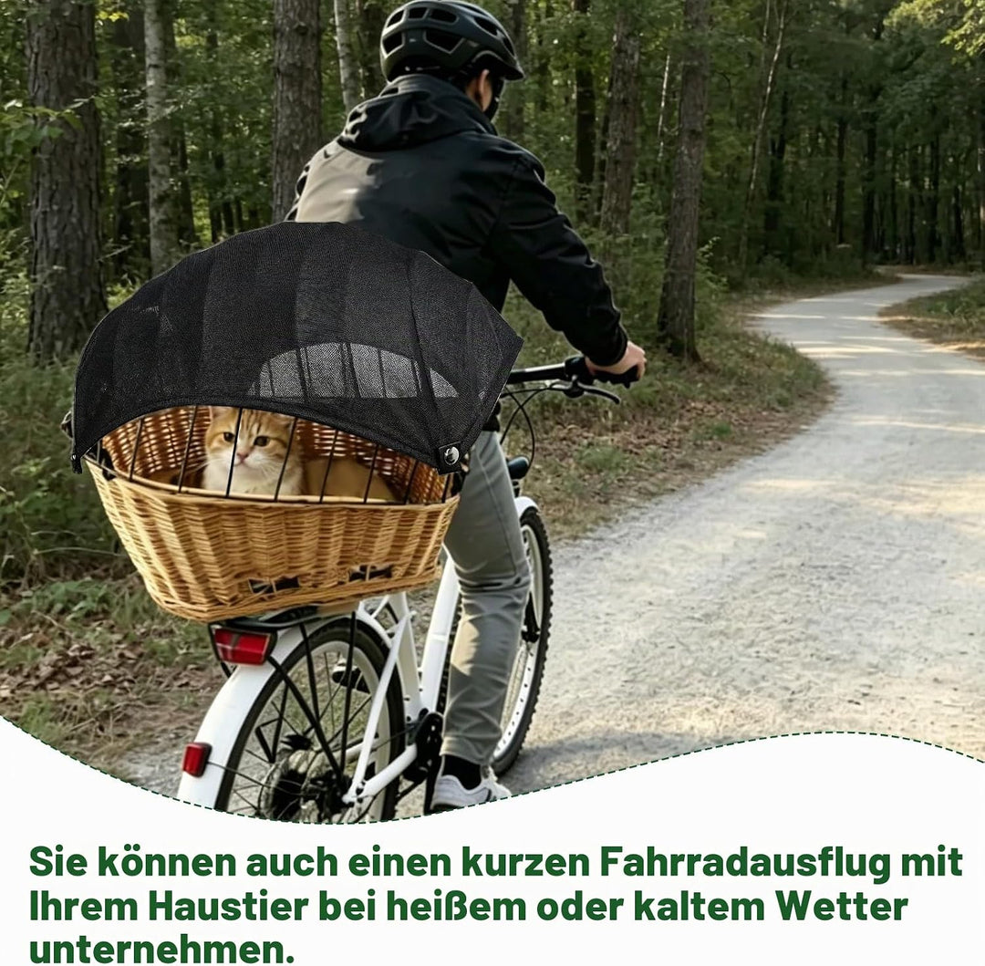 Fahrradkorb Abdeckung, atmungsaktives Sonnensegel für Hundefahrradkorb hinten, Wind und staubdicht,