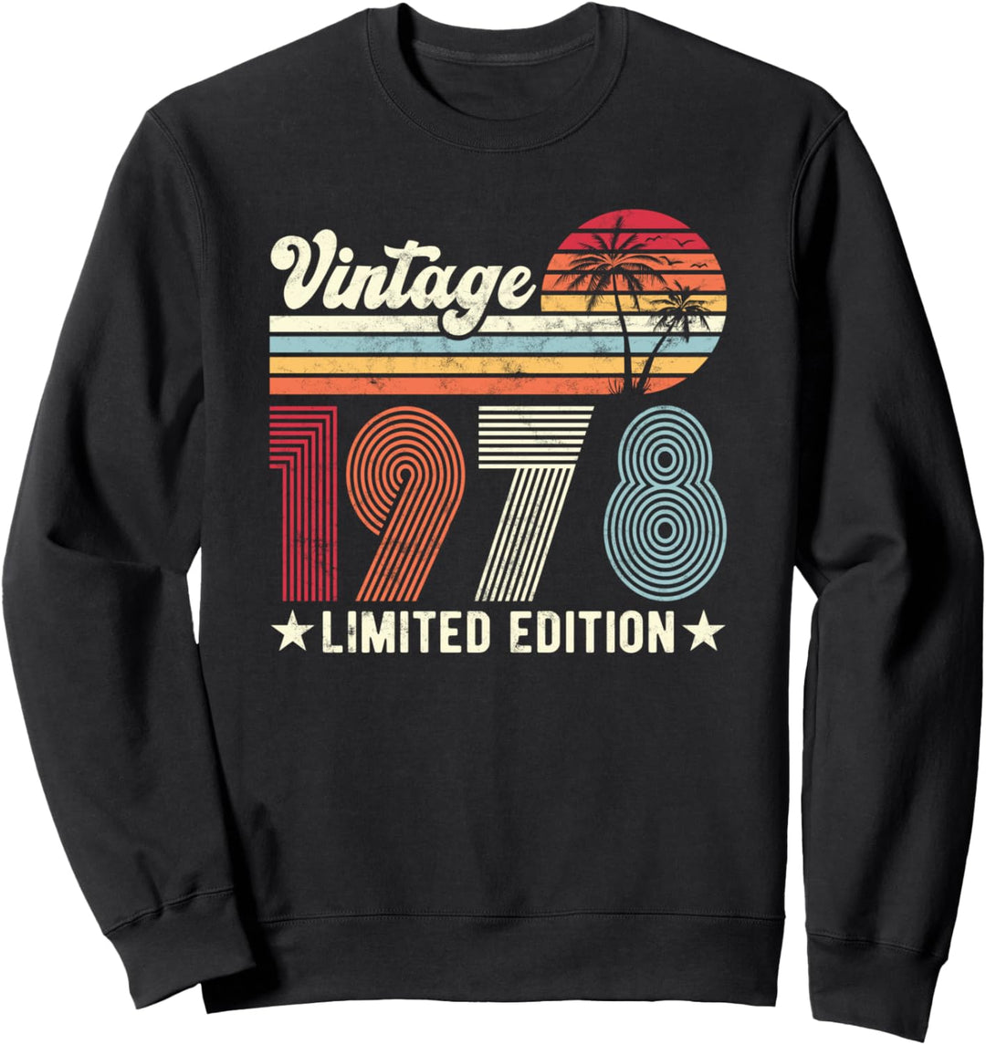 Vintage 1978 Geburtstag Sonnenuntergang Geboren 1978 Sweatshirt