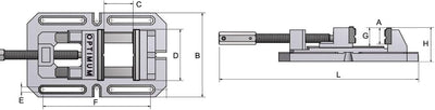 Optimum Bohrmaschinenschraubstock BSI 200 (Backenbreite, Spannweite 200 mm, Prismenbacken), 3000220