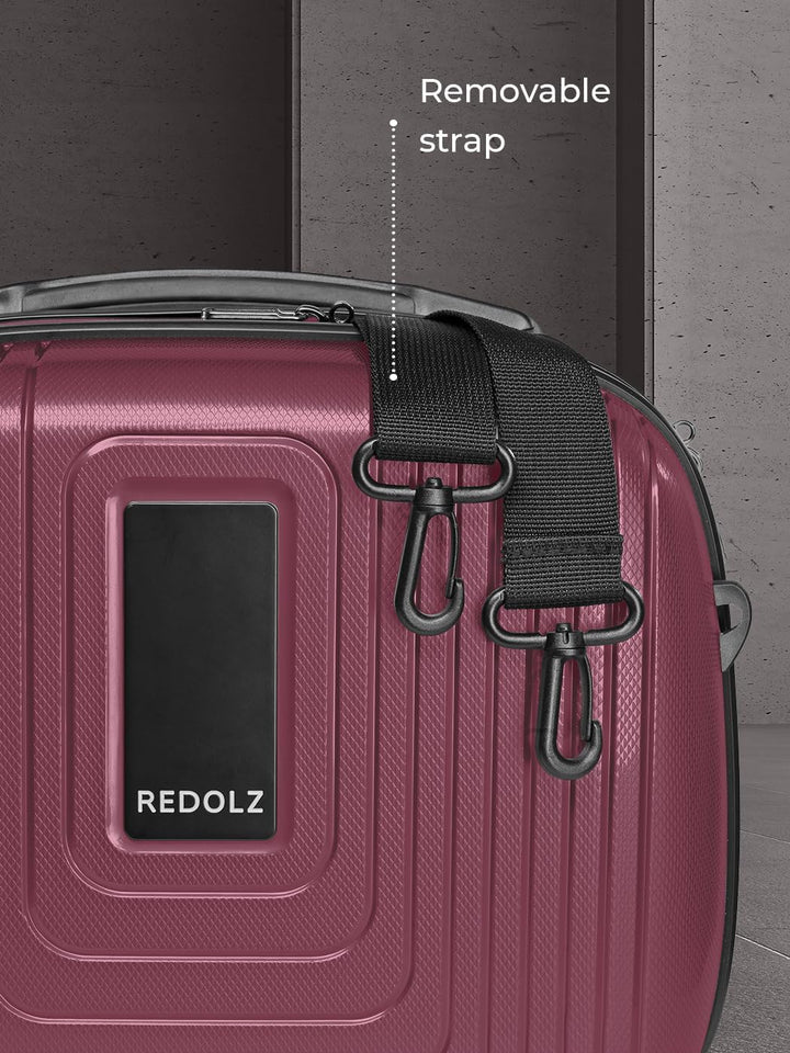 REDOLZ Hartschalen Handgepäck Kosmetik-Koffer | Stabiles Beauty-Case mit Aufsteckfunktion |34 x 17 x