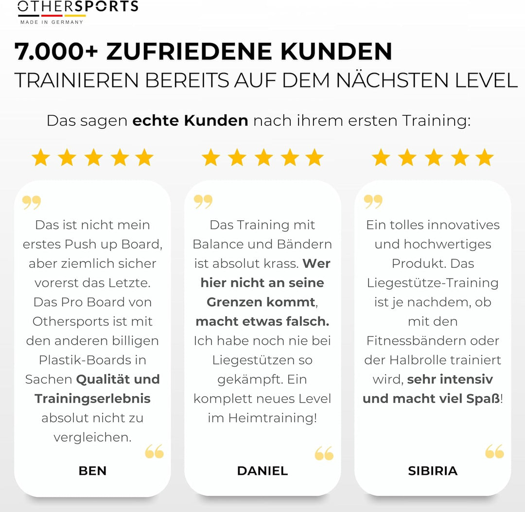 Liegestütze Brett aus Echtholz mit Fitness Bändern – Push up Board Fitnesstraining für gezielten Kra