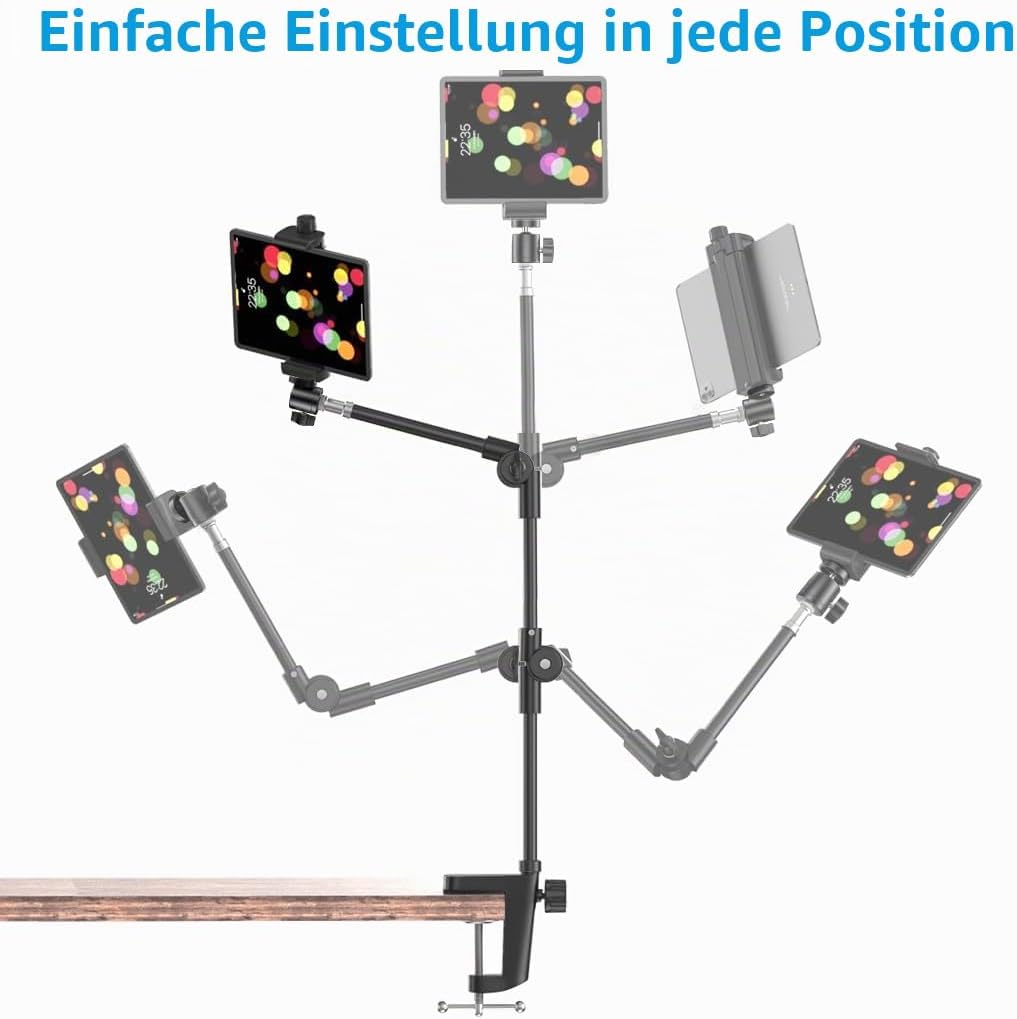 KDD Webcam Halterung mit Magic Arm Handyhalter, 22" Kamera Halterung Tisch & Tischstativ Kamera für