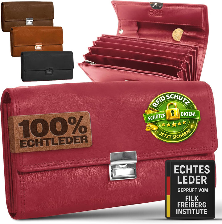 Profi Kellner Geldbörse Profi 100% Wasser Büffel [2026] Echt Leder RFID (18,5 x 9,5 x 4,5cm BxHxT) G