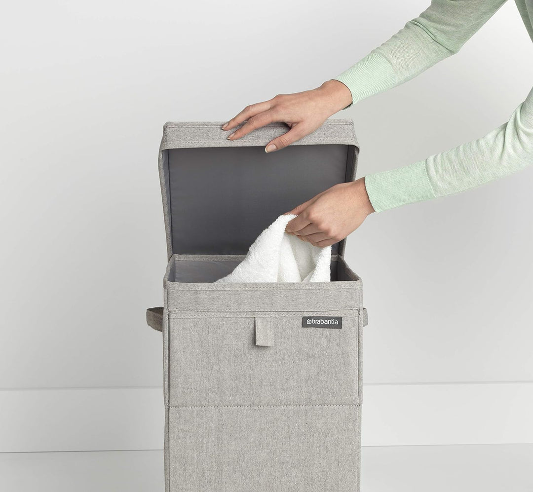 Brabantia - Wäschebox Stapelbar - Wäschekorb - Leicht zu befüllen und zu entleeren - Grosses Volumen