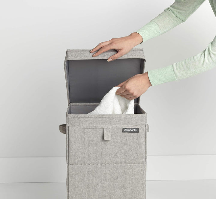 Brabantia - Wäschebox Stapelbar - Wäschekorb - Leicht zu befüllen und zu entleeren - Grosses Volumen