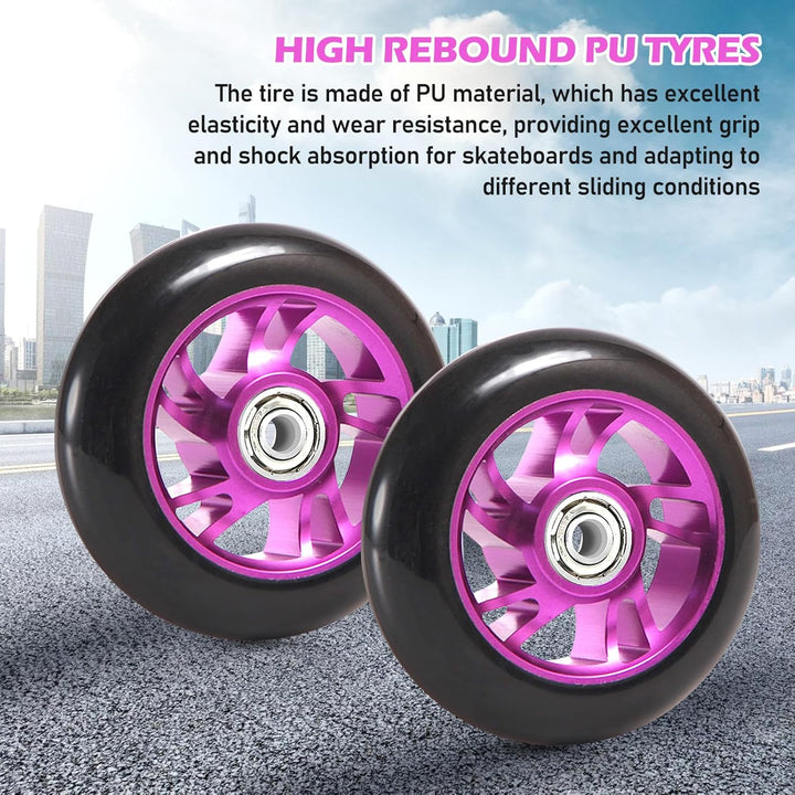 ScooterZ Rollen,2 Stück 120MM Scooter Inliner Räder Mit ABEC-9 Kugellager,Scooter Ersatzräder Für Wi