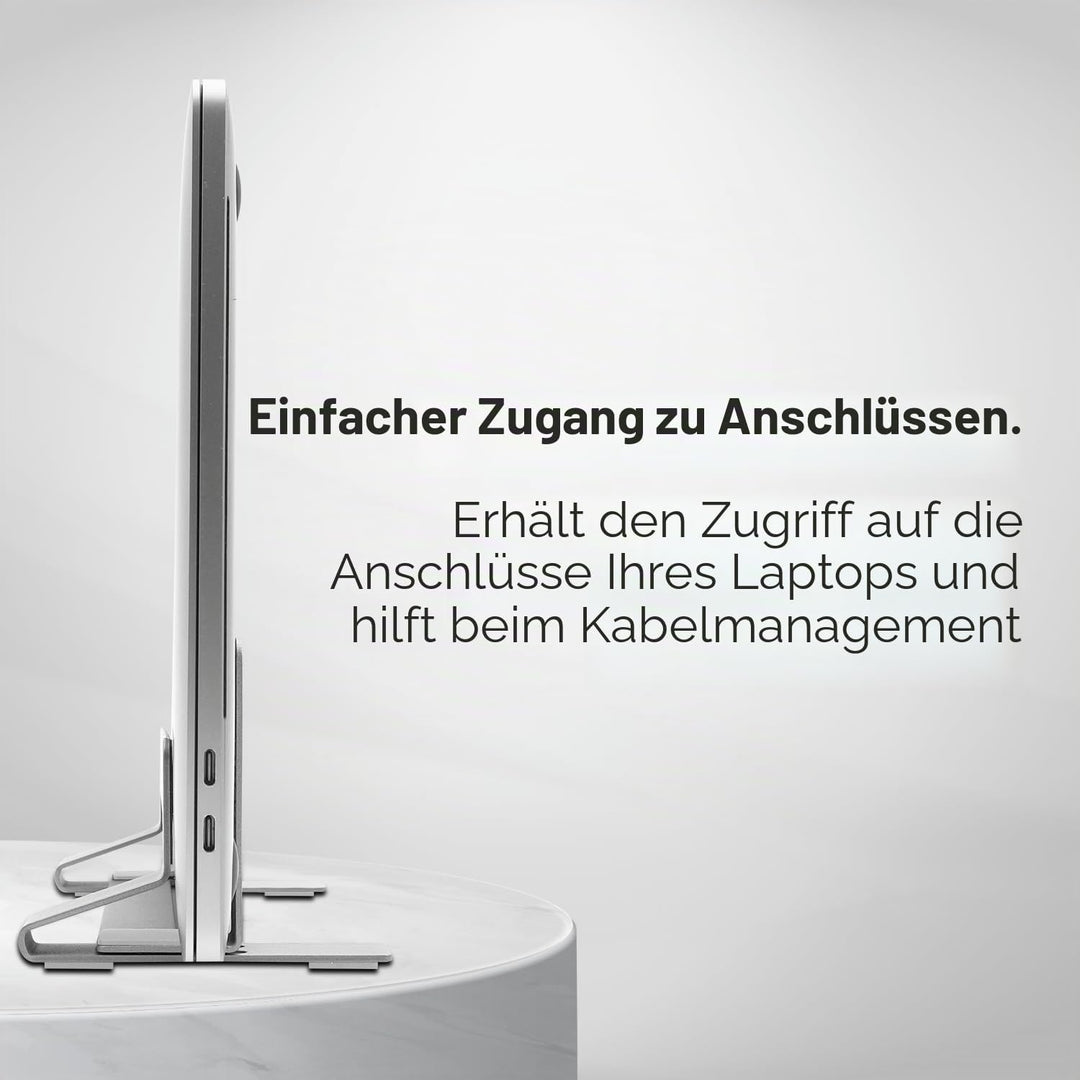 Macally Vertikaler Laptop-Ständer für den Schreibtisch, Laptop-Halterung vertikal, MacBook-Ständer (