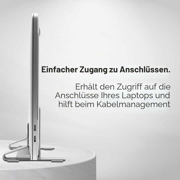 Macally Vertikaler Laptop-Ständer für den Schreibtisch, Laptop-Halterung vertikal, MacBook-Ständer (