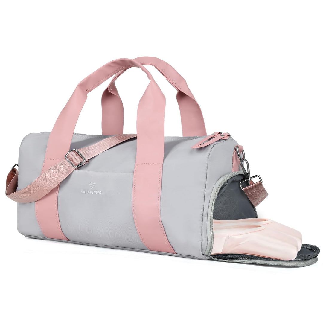 15L Sporttasche Damen, Klein Reisetasche mit Schuhfach &amp; Nassfach, Balletttasche Mädchen für Fitness