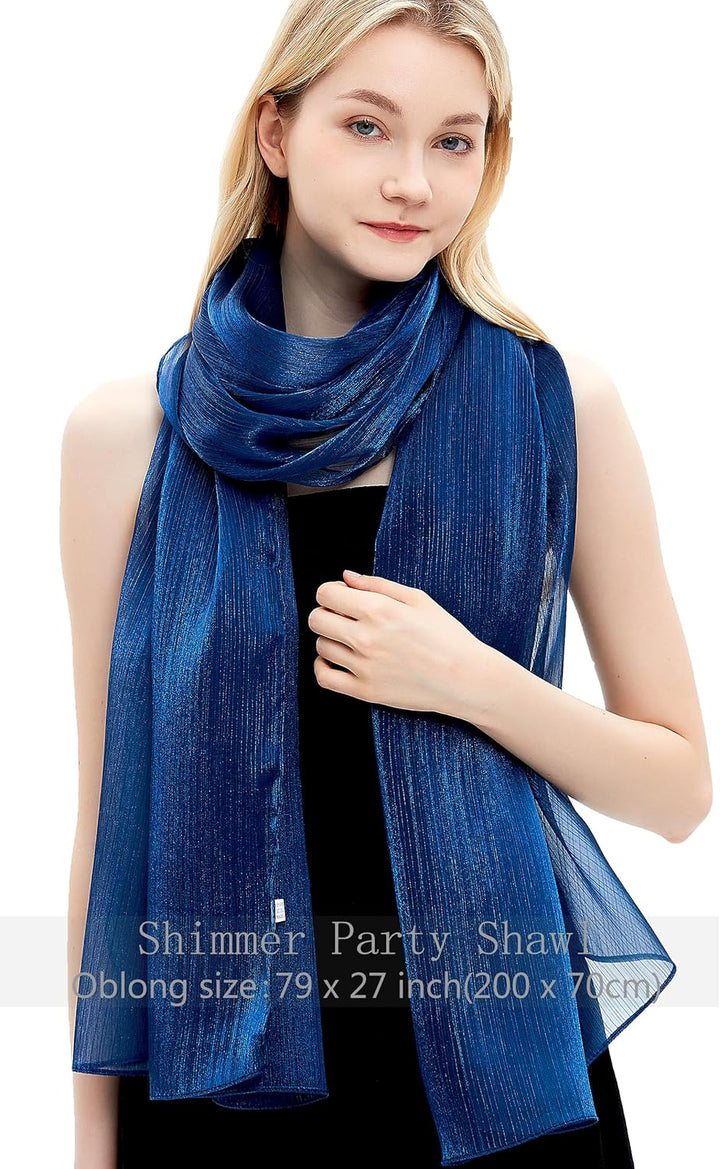 Gragengs Damen Schals und Wraps für Abendkleider Leichte Sheer Crepe Tücher Shimmer Hochzeit Party S