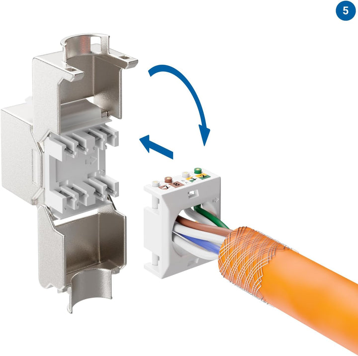 deleyCON 12x CAT6a MINI Keystone Jack Modul Patchkabel Netzwerkkabel Verbinder 30 mm (3 cm) Lang STP