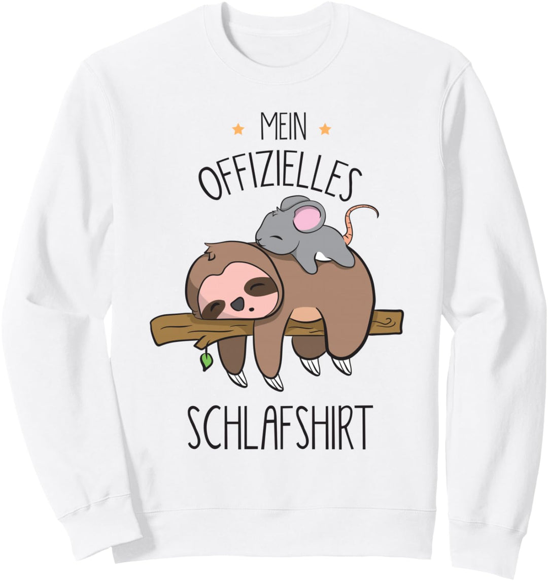 Offizielles Schlafshirt mit Faultier und Maus Sweatshirt