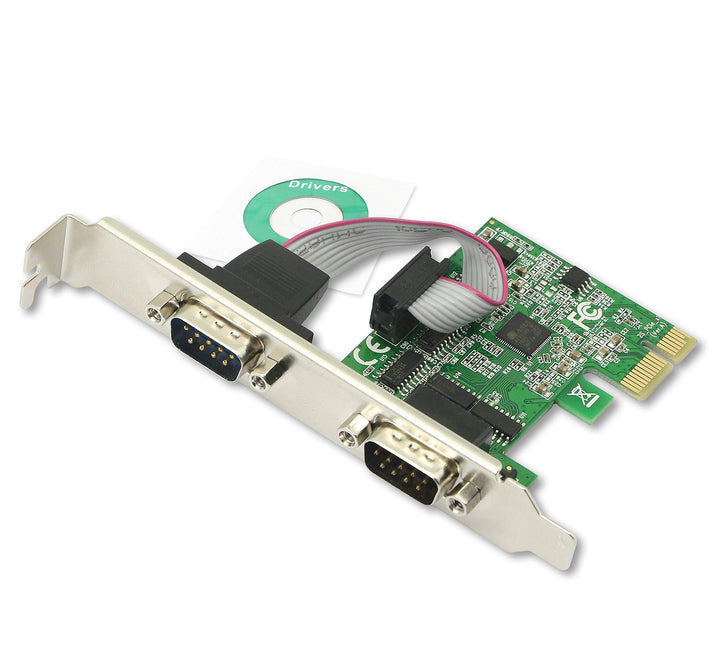 CERRXIAN 2-Port RS232 PCI Express Serielle Karte - DB9 Dual Channel 16C1050 UART - Serielle Port PCI