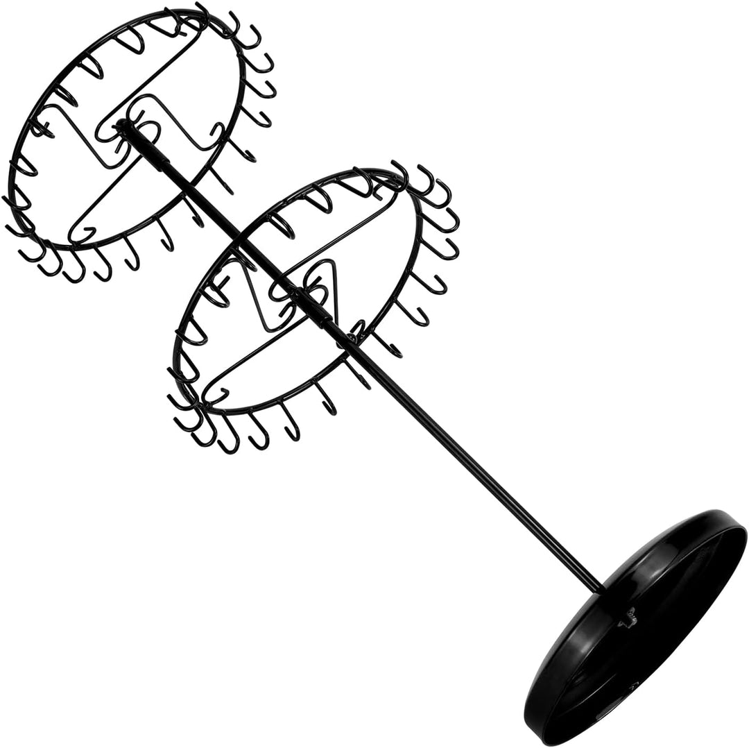 QWORK® 2-Stufiger Drehbar Schmuckständer, 46-Haken Schmuckbaum für Ketten & Armbänder, Ringe & Ohrri