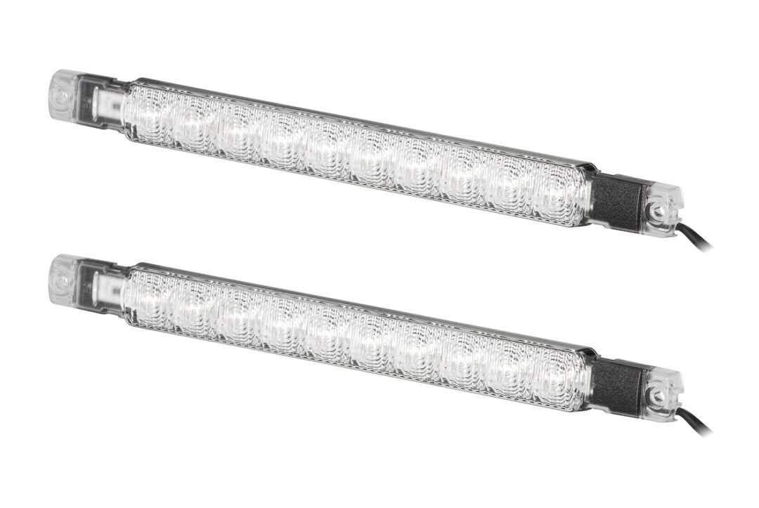 HELLA - LED-Tagfahrleuchtensatz - Strip Lamp - 12V - gerade - Einbau - Lichtscheibenfarbe: glasklar