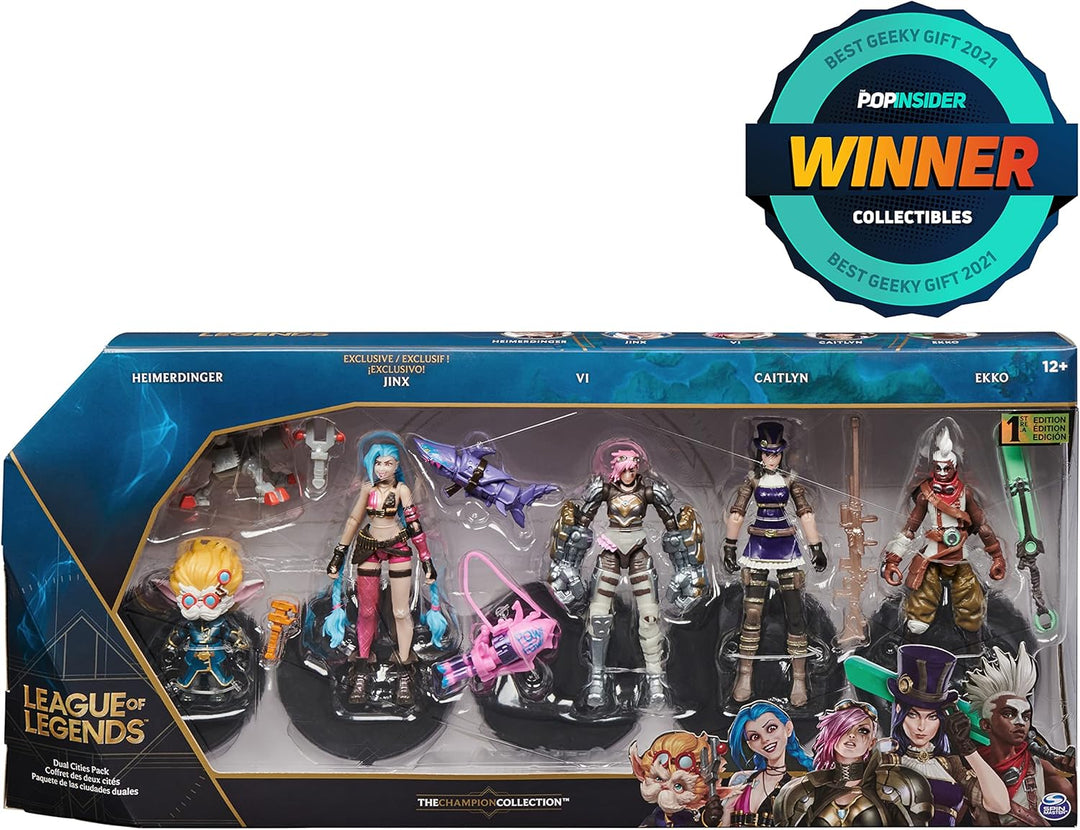 League of Legends - 10cm Actionfiguren 5er Pack (Vi, Caitlyn, Ekko, Heimerdinger und exklusiver Jinx