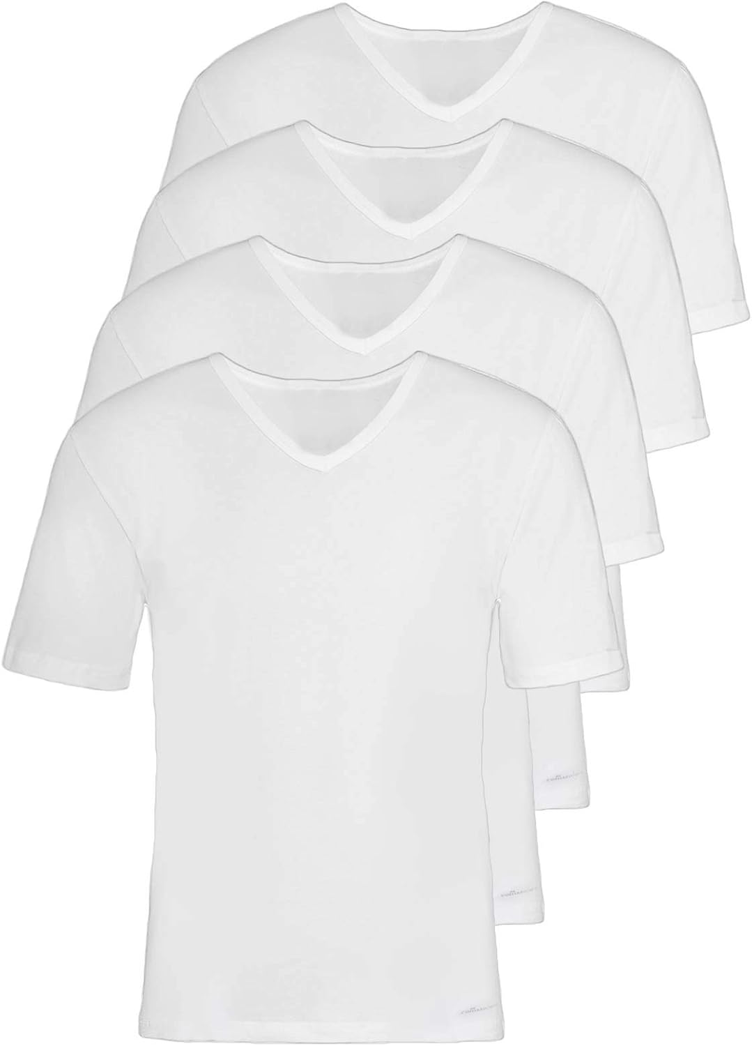 comazo Earth 4er Sparpack Herren V Shirt, Gr. 4-8 8 Weiss, 8 Weiss