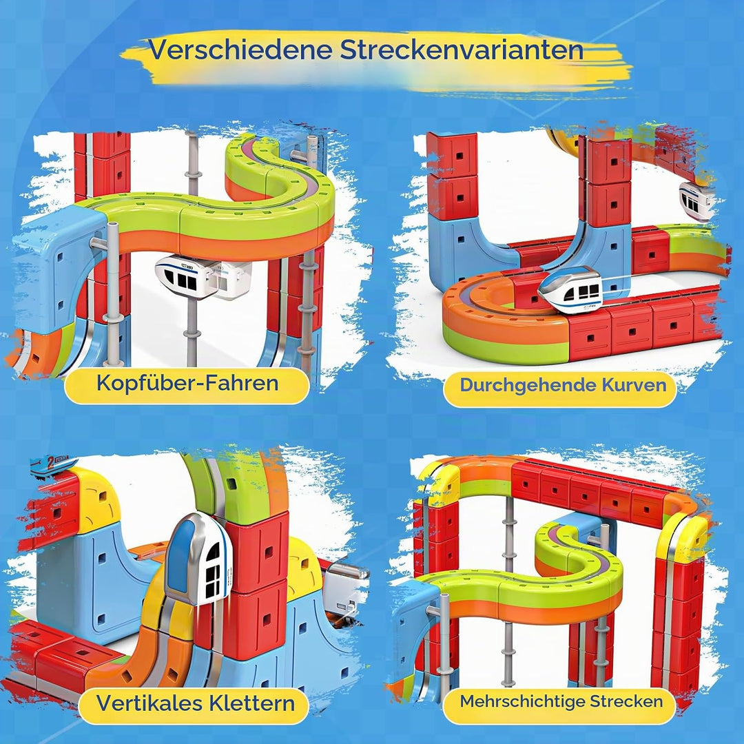 Elektrisches Eisenbahn Set, DIY Electric Train Set mit Schwerkraft Defying 3D-Layouts &amp; Magisches Sc