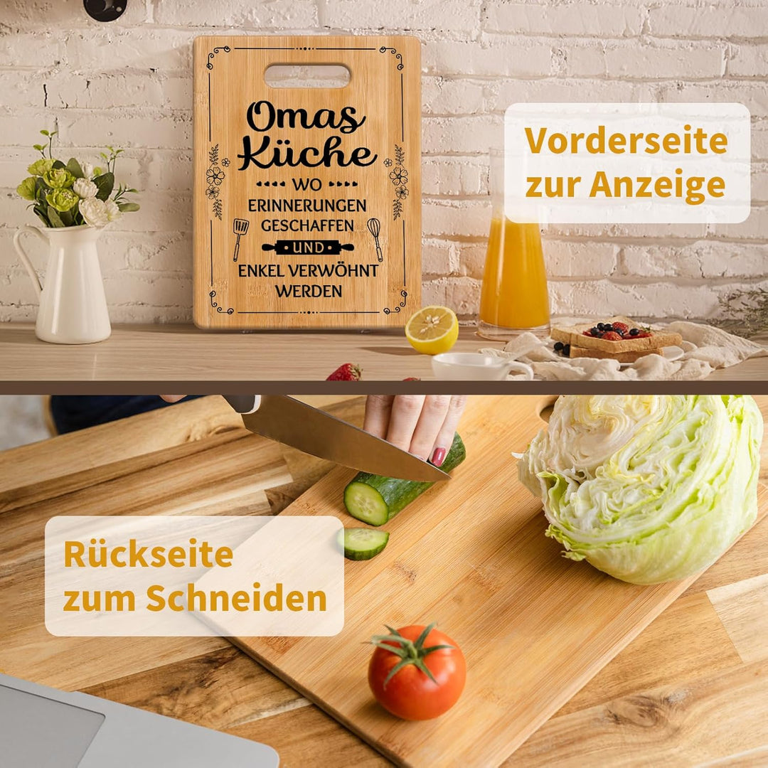 Oma Geschenke, Geburtstagsgeschenke für Oma – Bambus Schneidebrett, Oma Weihnachtsgeschenke, Muttert