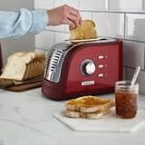 Kenwood Toaster Turbo TCM300RD Rot 2 Schlitz Bräunungsregelung 5 Bräunungsstufen Auftau- und Aufwärm
