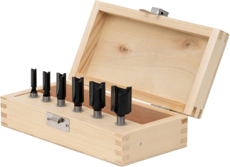 Nutfräsersortiment, Hartmetallschneiden, 6-teilig, 8 mm, Holzfräser, Fräser für gägngie Oberfräsen (