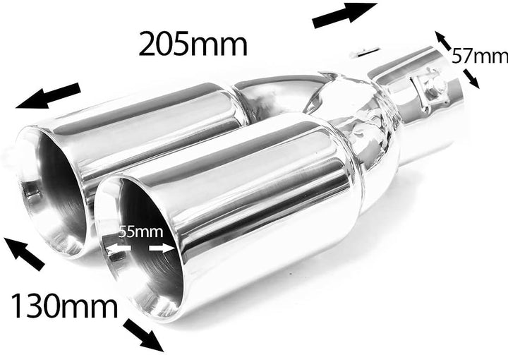 Doppel Auspuffblende Endrohr Endstuck Auspuff Blende Schalldampf Sportauspuff Universell Schalldampf