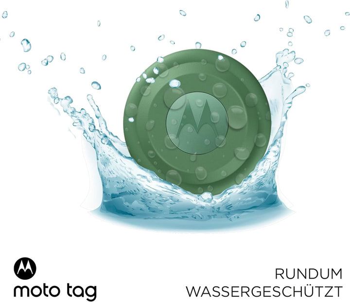 Motorola Moto Tag – Smart Tracker, 4er Pack (Android 9+ kompatibel, Bluetooth 5.4, IP67 Wasserschutz