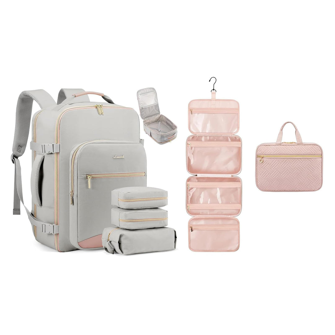 LOVEVOOK Handgepäck Rucksack Flugzeug, 40L Gross Reiserucksack Damen, Kulturtasche Damen wasserdicht