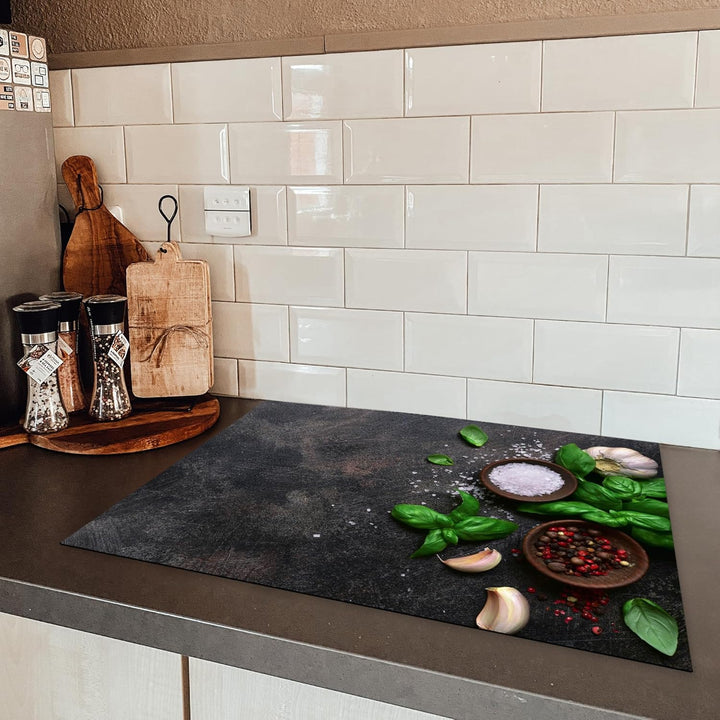KitchenYeah© Herdabdeckplatte 70x52 cm Einteilig Küche Herdabdeckung Induktionsfeld Ceranfeld Herdab