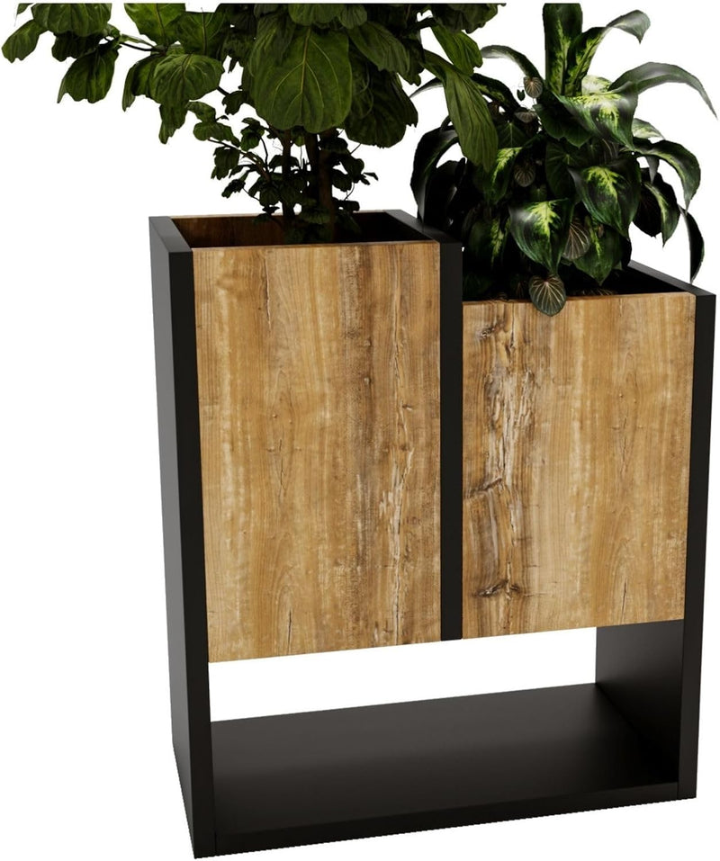CraftPAK Blumenständer für Innen | Pflanzenständer aus hochwertigem Holzwerkstoff H50 x L44 x B22,6