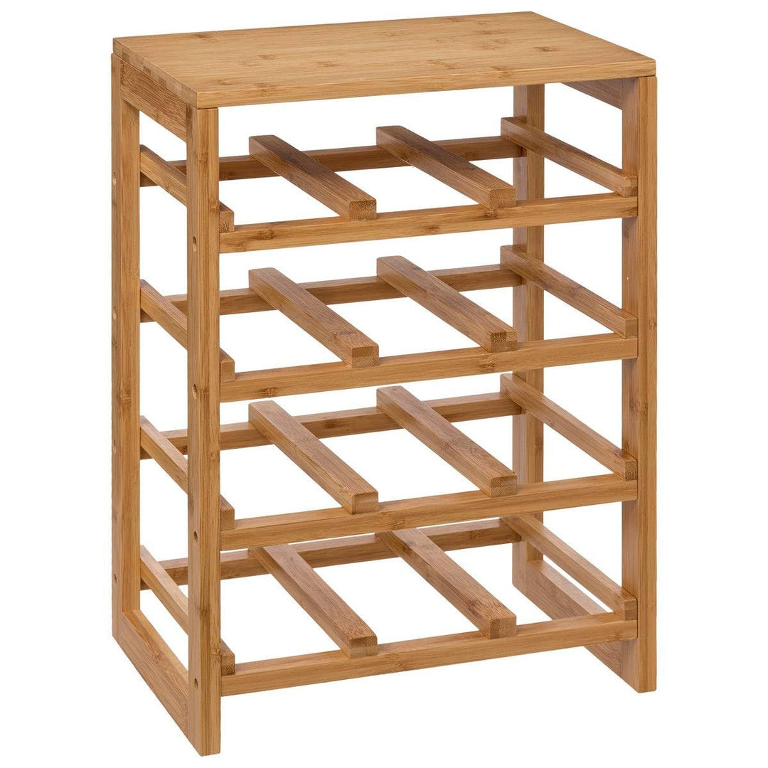 5five - Linha Flaschenregal - Bambus, 12 Flaschen, 4 Ebenen, B 35 x T 24 x H 47 cm - Freistehendes W