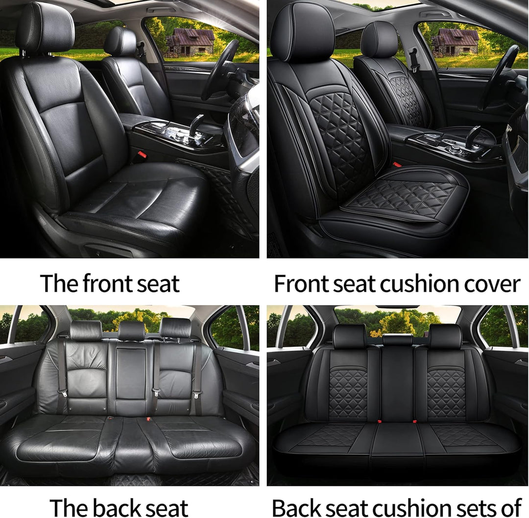 JDWBT Luxus Autositzbezüge Kunstleder Komplettset, Sitzbezüge Auto Universal, Auto Sitzbezüge Kompat