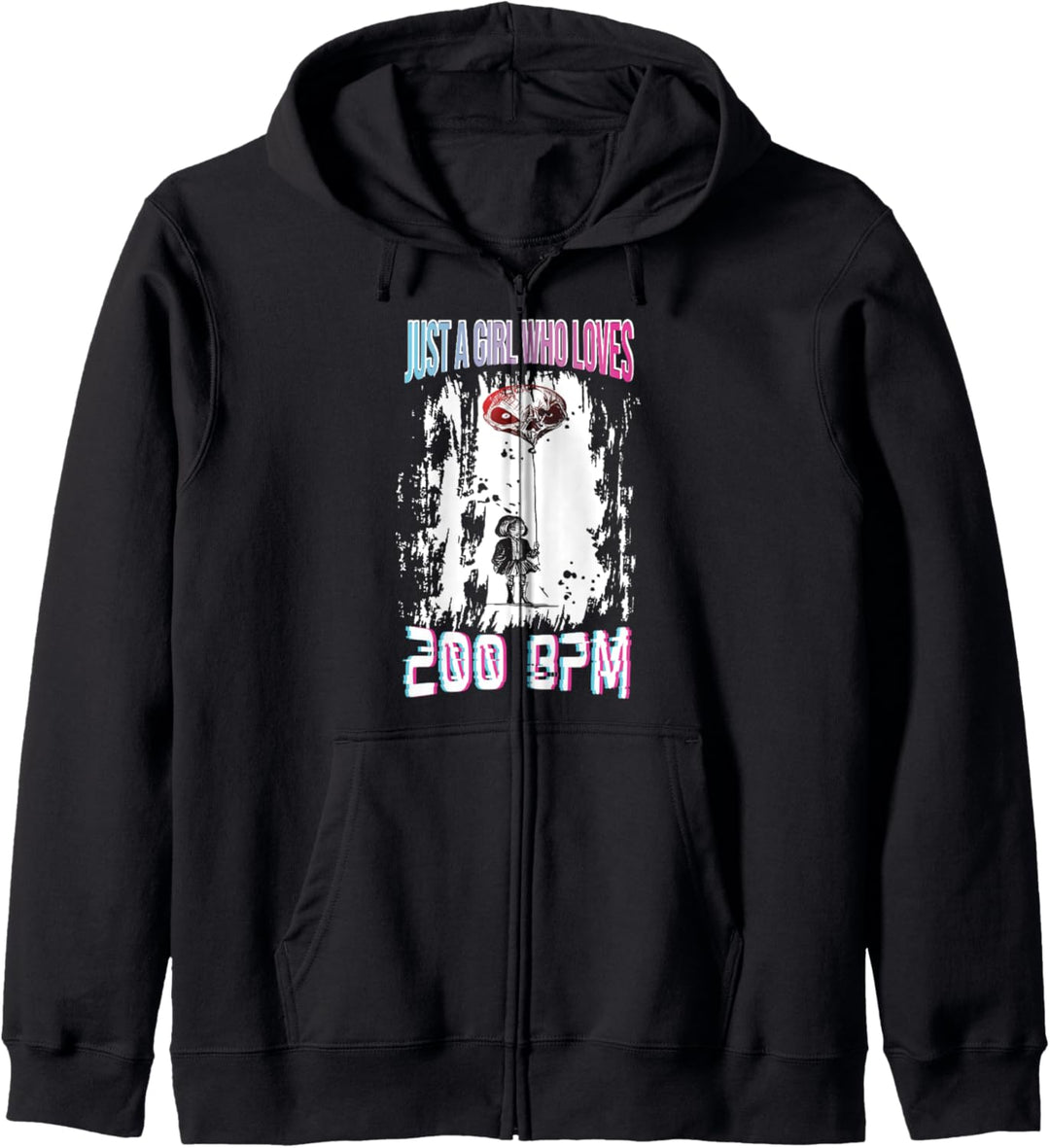 Acid House DJ Uptempo Just A Girl Who Loves 200 BPM Techno Kapuzenjacke