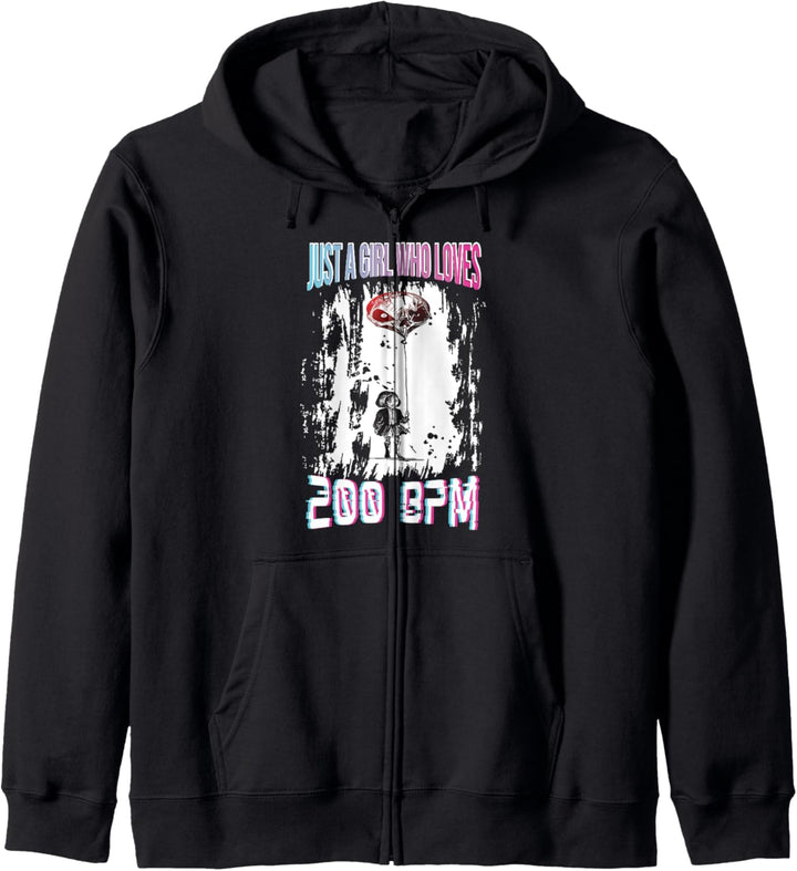 Acid House DJ Uptempo Just A Girl Who Loves 200 BPM Techno Kapuzenjacke